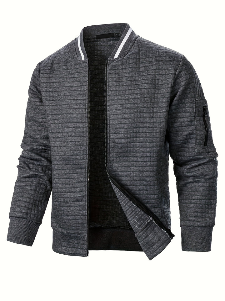 Spencer | Textured Zip-Up Bomber Jacket