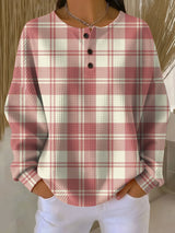 Loretta | Textured Check Henley Top