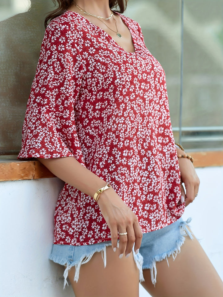 Annalise | Ruffle-Sleeve Floral Blouse