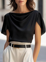 Rosabel | Draped Cap Sleeve Blouse