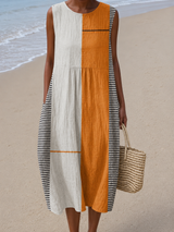 Lottie | Colourblock Sleeveless Midi Dress
