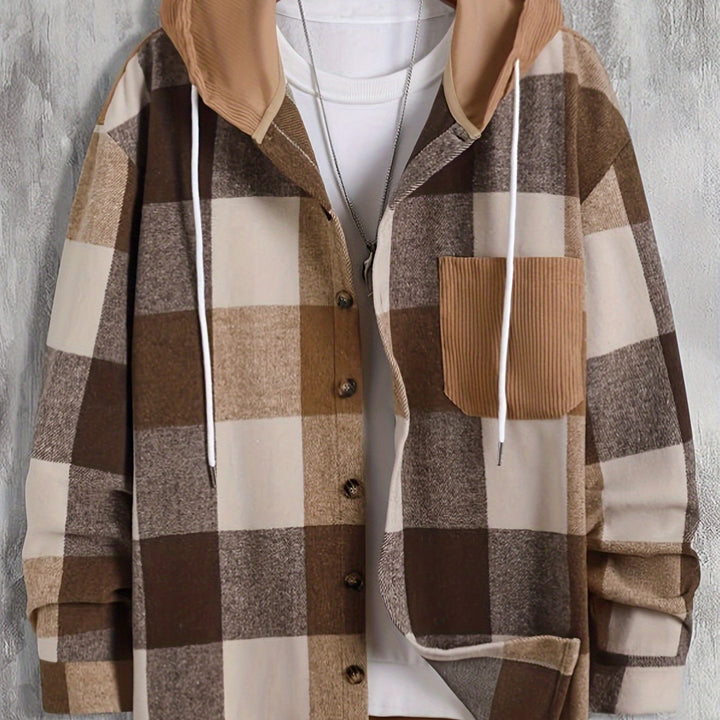 Nolan | Hooded Checked Shirt Jacket