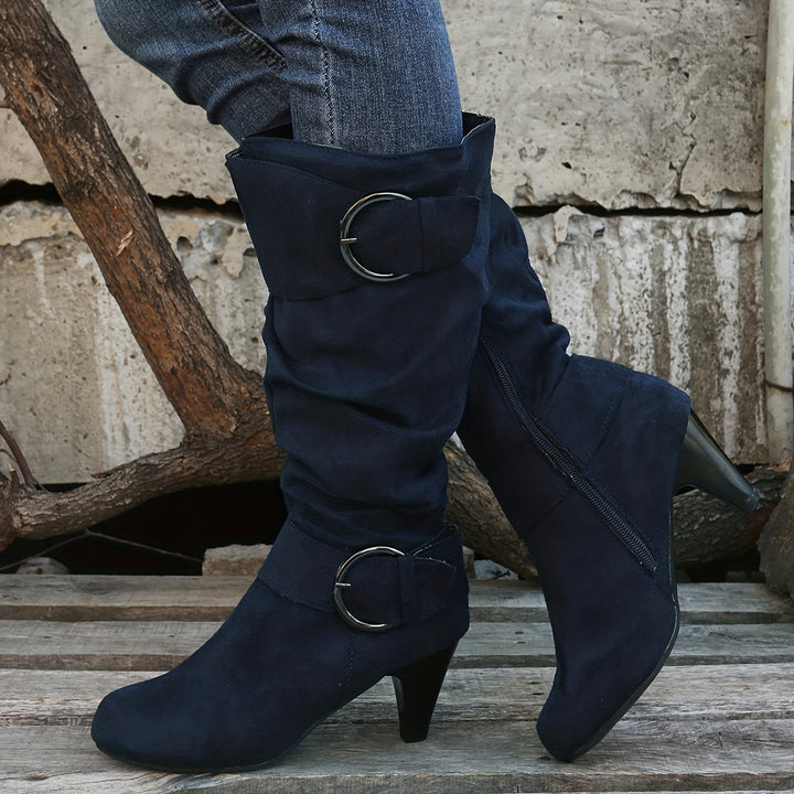 Vivien | Slouch Buckle Knee-High Boots