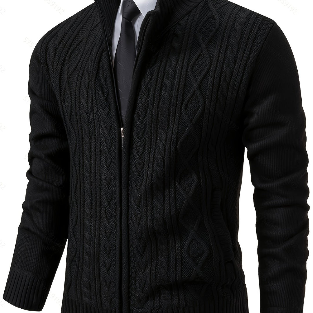 Alistair | Textured Full-Zip Cardigan