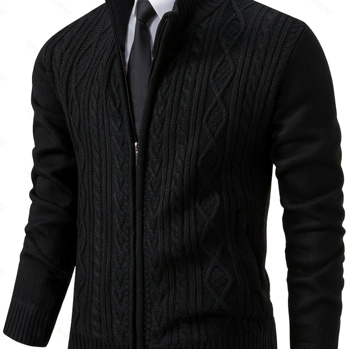 Alistair | Textured Full-Zip Cardigan