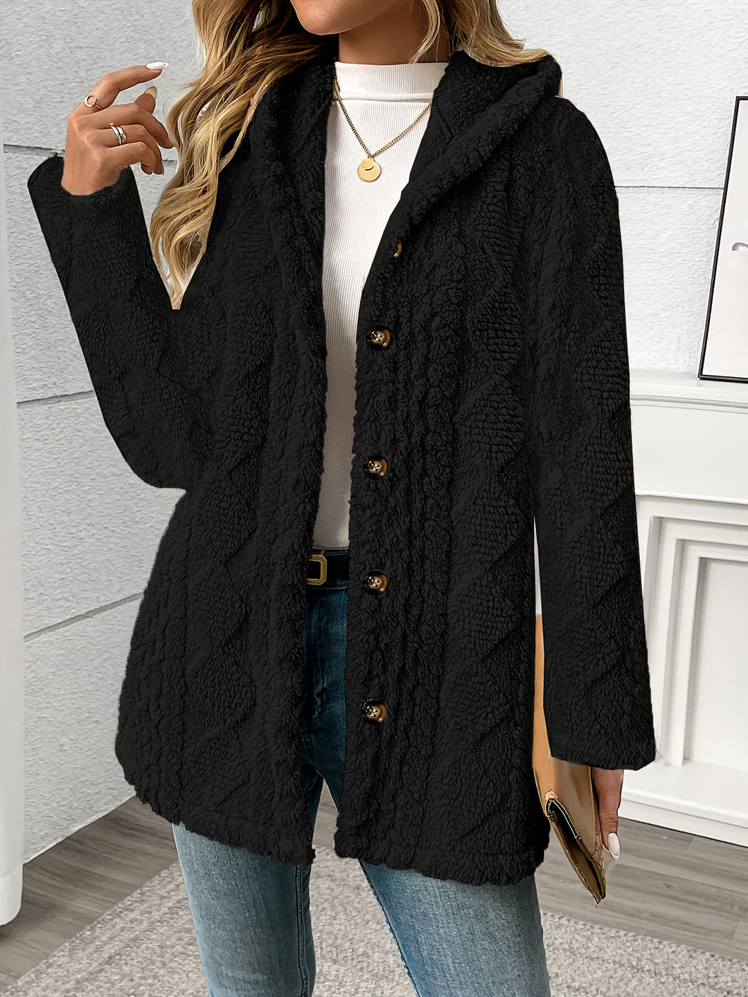 Marlena | Cosy Textured Hooded Jacket