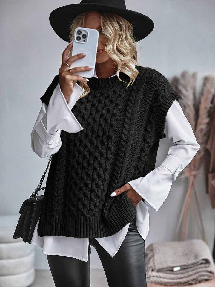 Adelia | Cable-Knit Sleeveless Vest