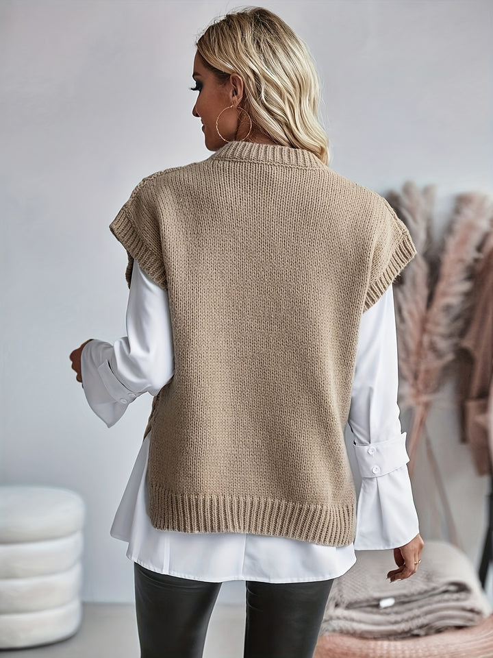 Adelia | Cable-Knit Sleeveless Vest