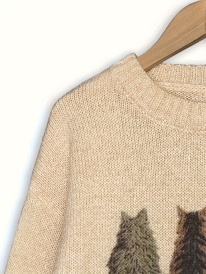 Winifred | Cosy Cat-Print Jumper