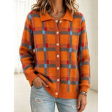 Callista | Checked Collared Cardigan