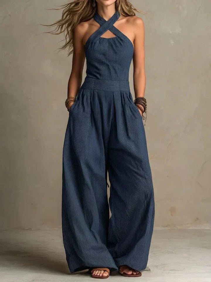 Celestine | Halter-Neck Wide-Leg Jumpsuit