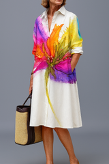 Nancy | Watercolour Bloom Shirt Dress