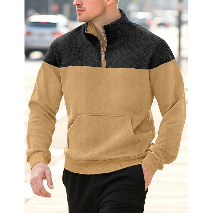 Spencer | Colour-Block Quarter-Zip Sweatshirt