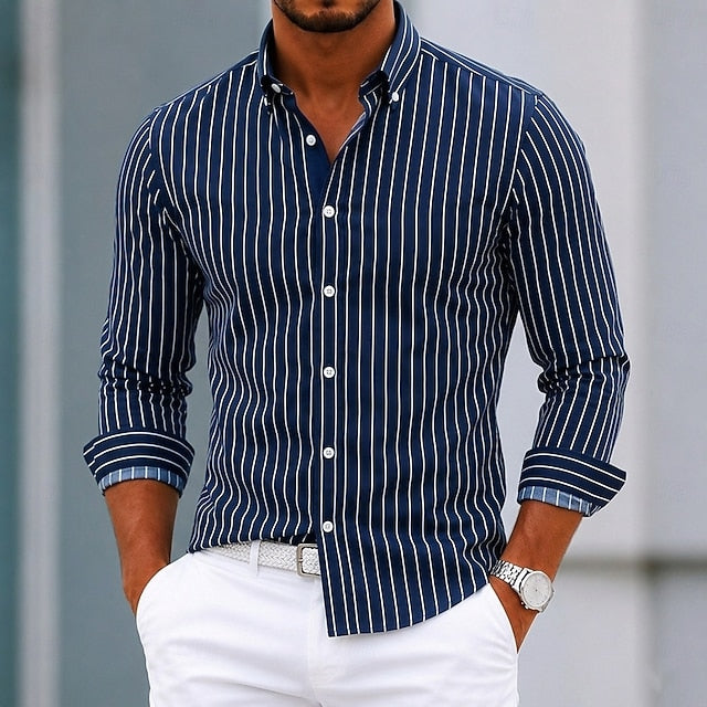 Garrett | Refined Striped Button-Down Shirt