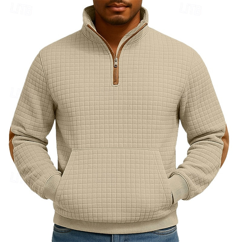 Weston | Textured Quarter-Zip Sweatshirt