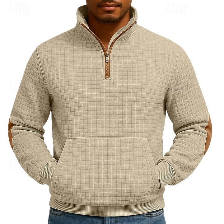 Weston | Textured Quarter-Zip Sweatshirt