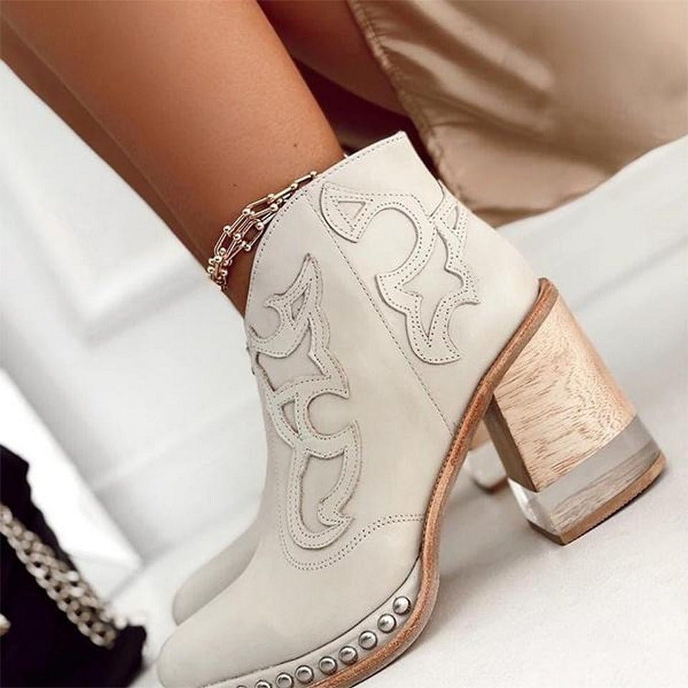 Nancy | Studded Western Ankle Boots
