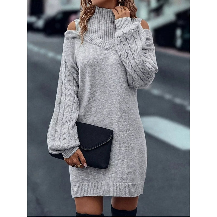 Meredith | Cold-Shoulder Turtleneck Dress