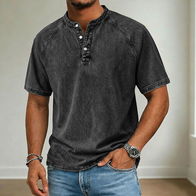 Owen | Washed Henley Shirt