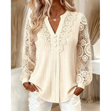 Cassandra | Lace-Detail Long Sleeve Blouse