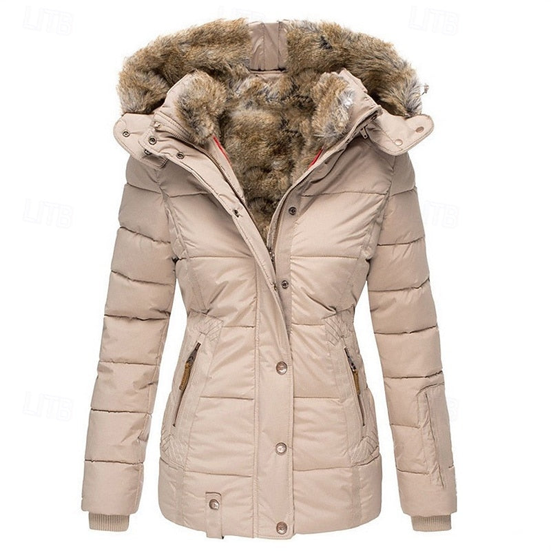 Sienna | Fur-Trim Hooded Puffer Jacket