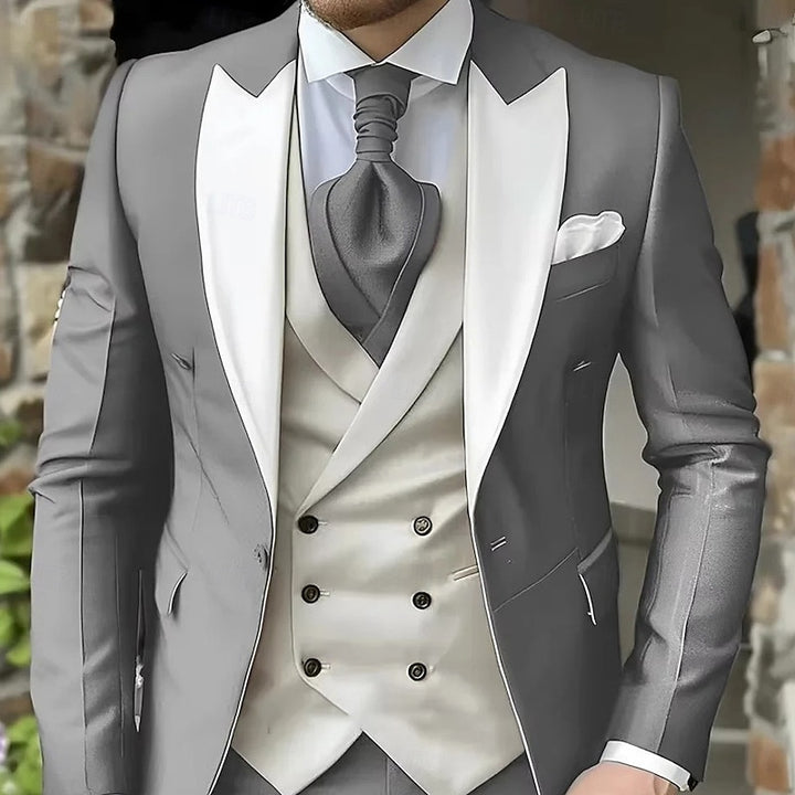 Cedric | Peaked-Lapel Tailored Three-Piece Set