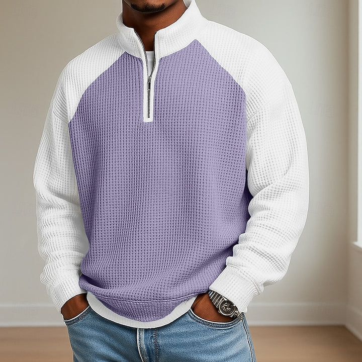 Preston | Textured Quarter-Zip Polo Shirt