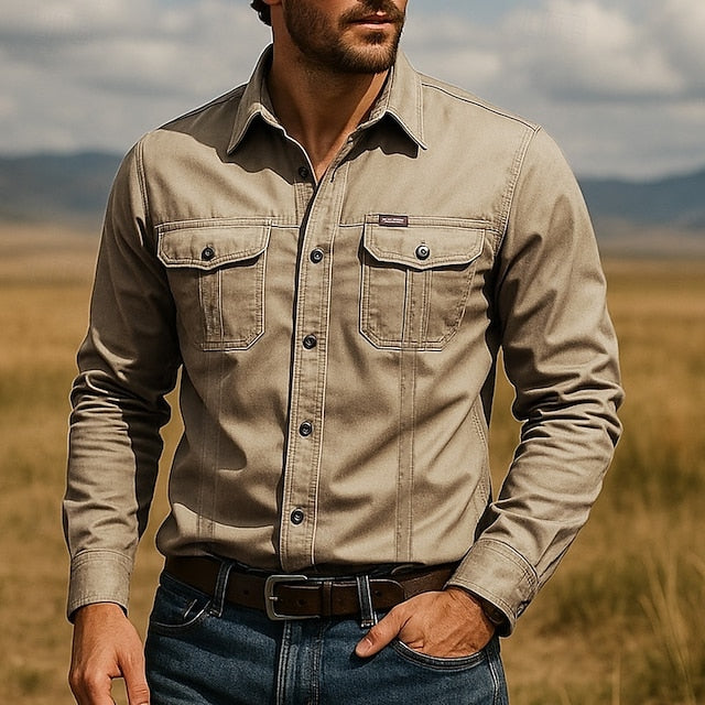 Gideon | Utility Pocket Long Sleeve Shirt