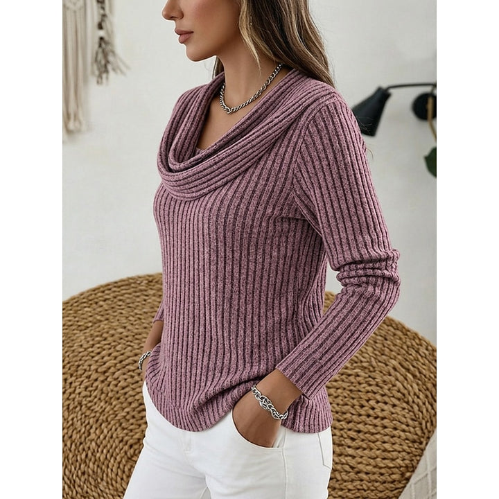 Sabine | Draped Cowl-Neck Ribbed Top