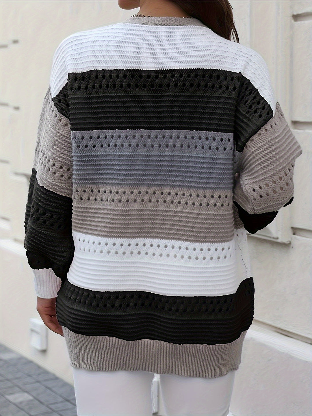 Delilah | Colour-Block Oversized Cardigan