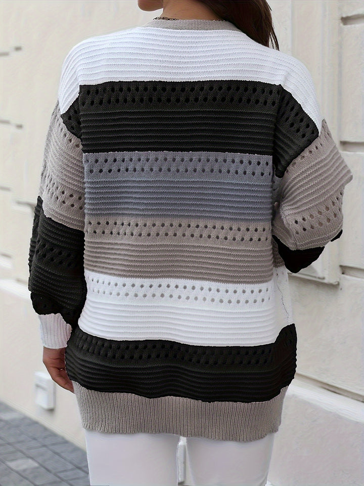 Delilah | Colour-Block Oversized Cardigan
