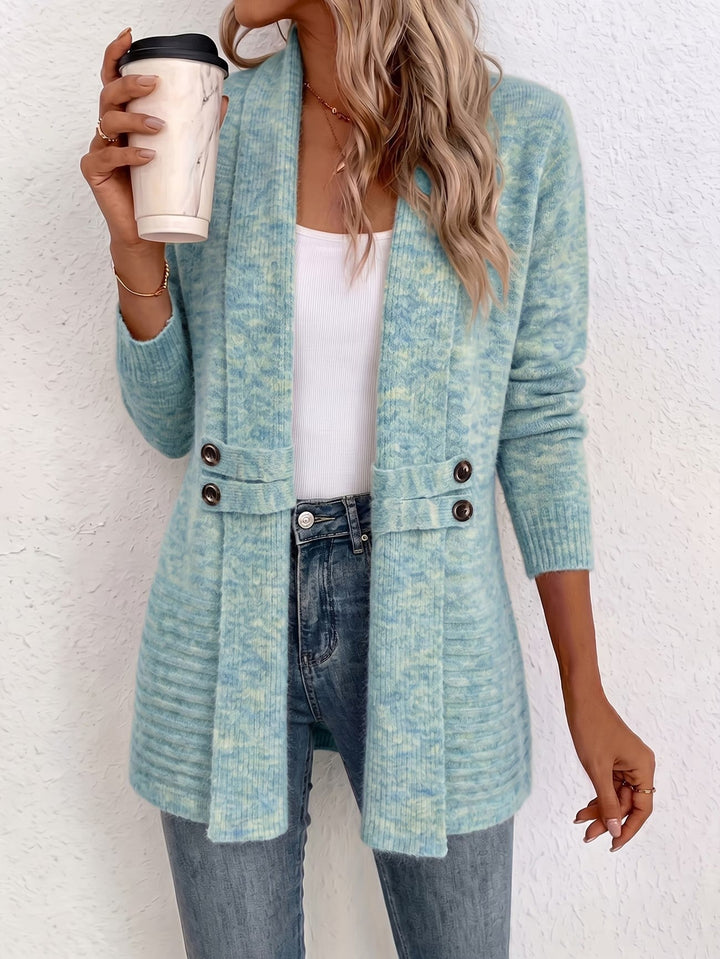 Sylvana | Marled Button-Tab Cardigan