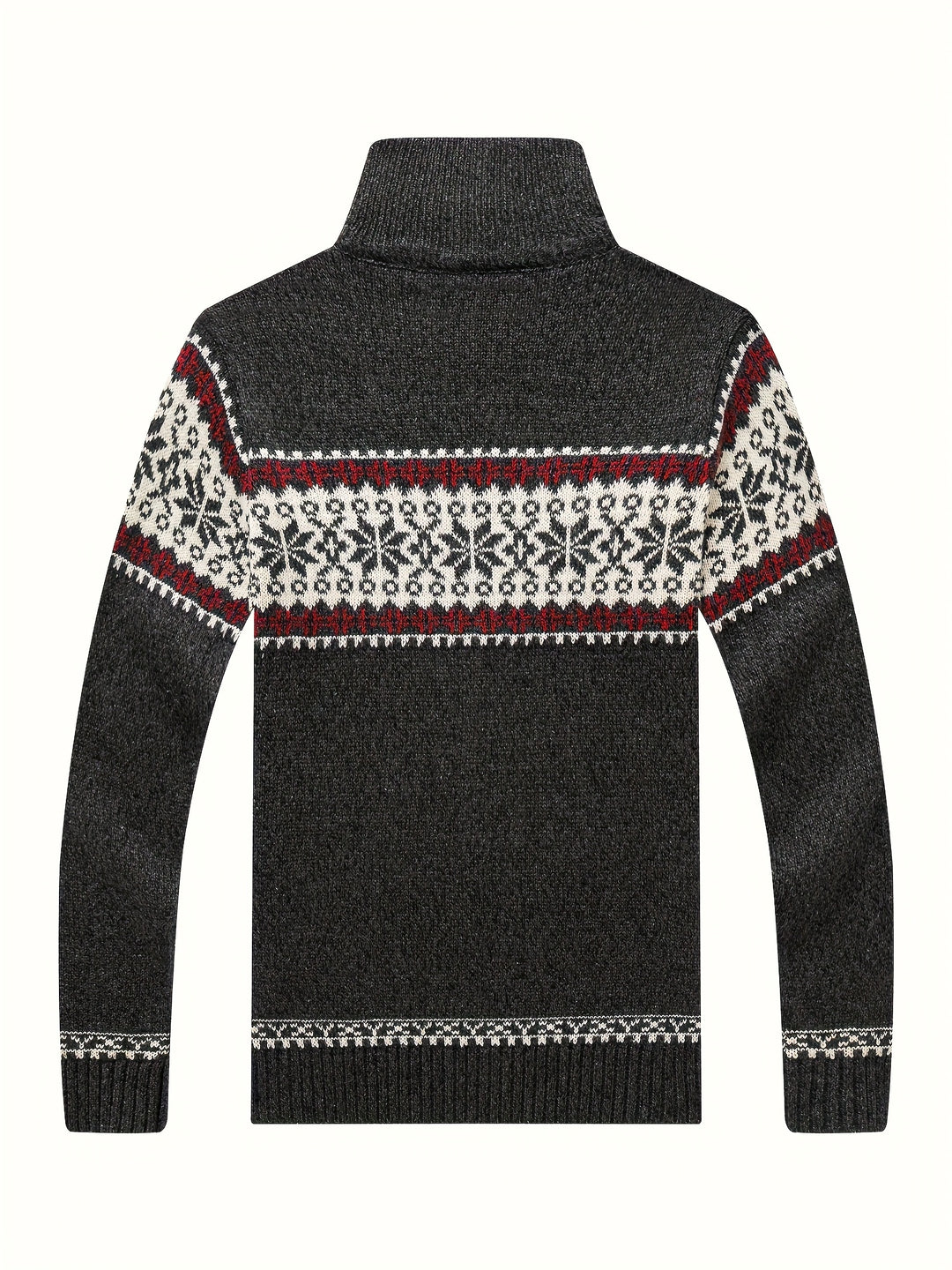 Reuben | Nordic-Pattern Zip Cardigan