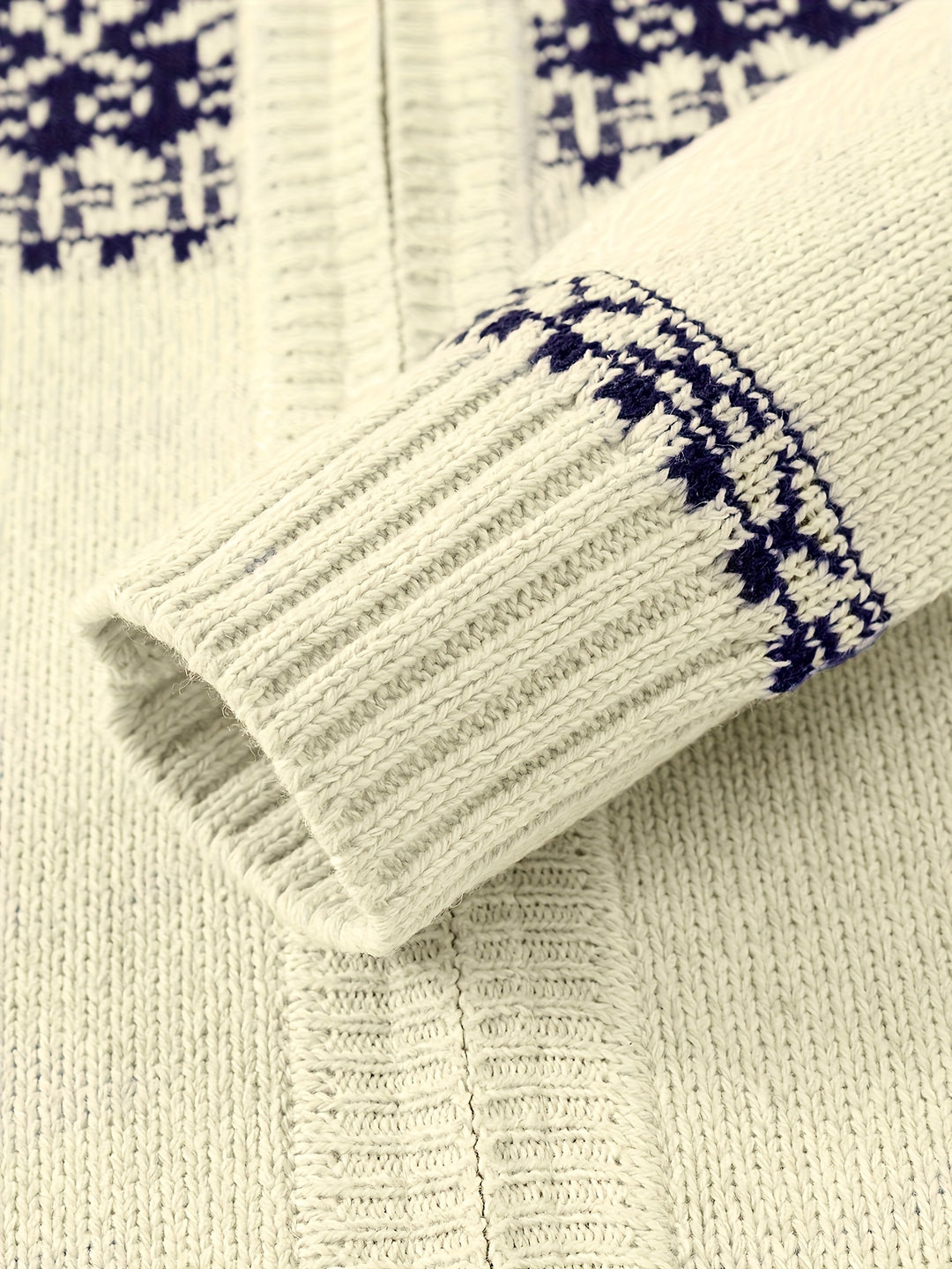 Reuben | Nordic-Pattern Zip Cardigan