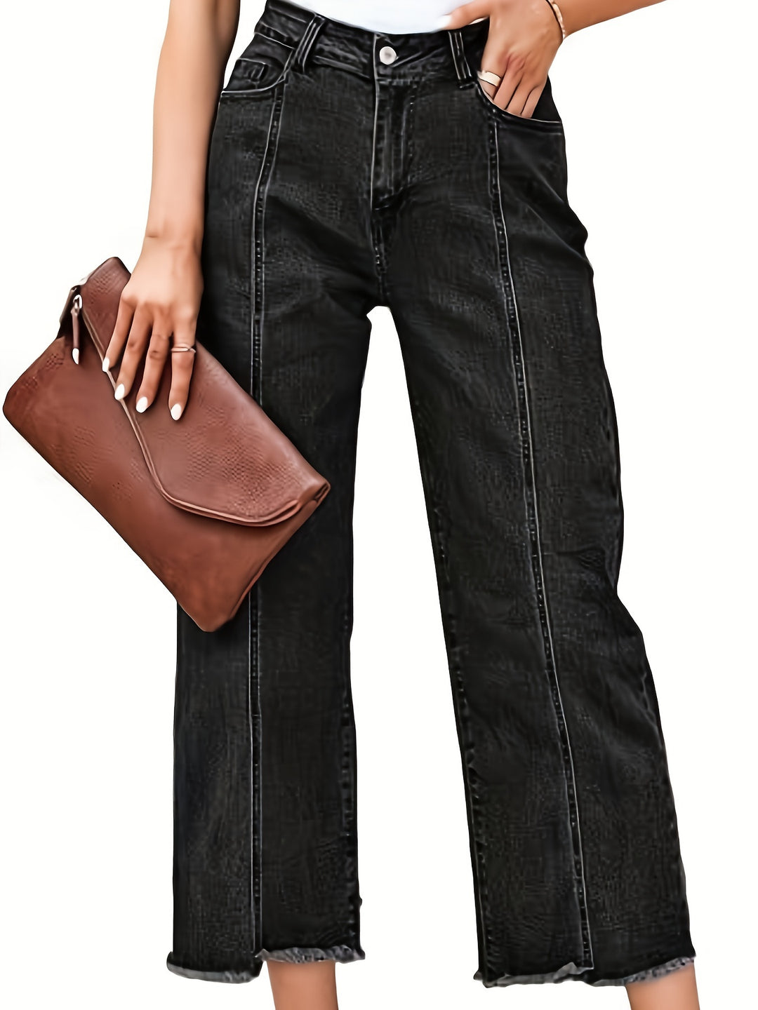 Priya | Cropped Straight-Leg Jeans