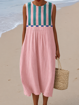 Adelaide | Colour-Block Sleeveless Midi Dress