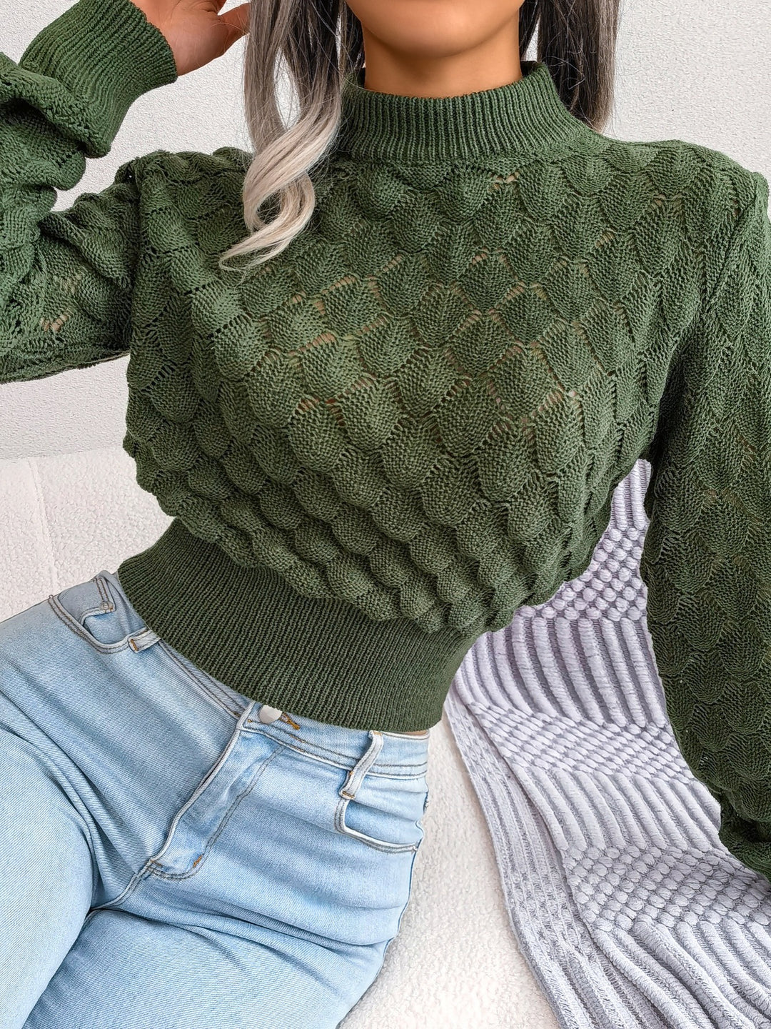 Verona | Textured Cropped Sweater