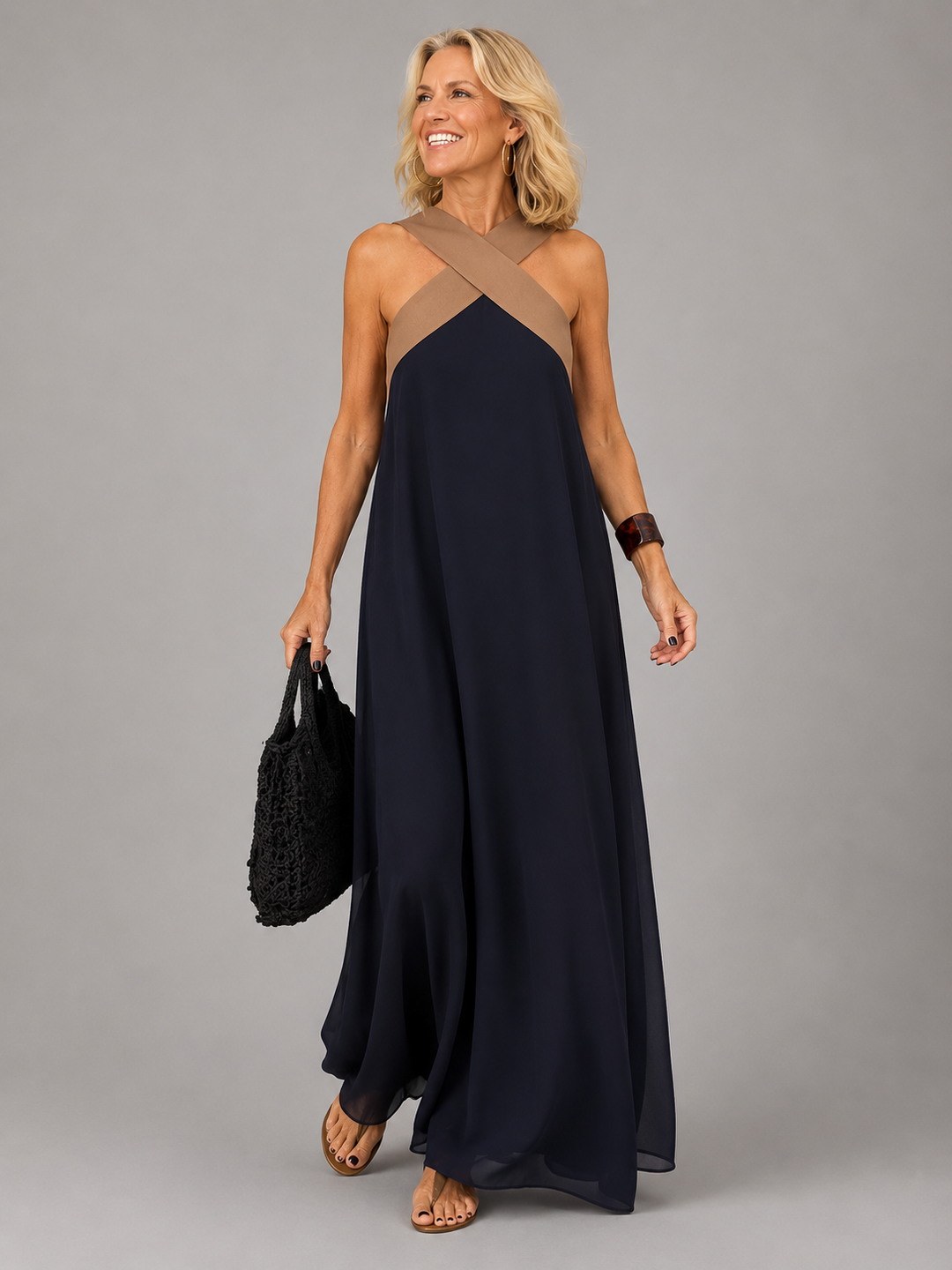 Aurora | Cross-Neck Maxi Dress