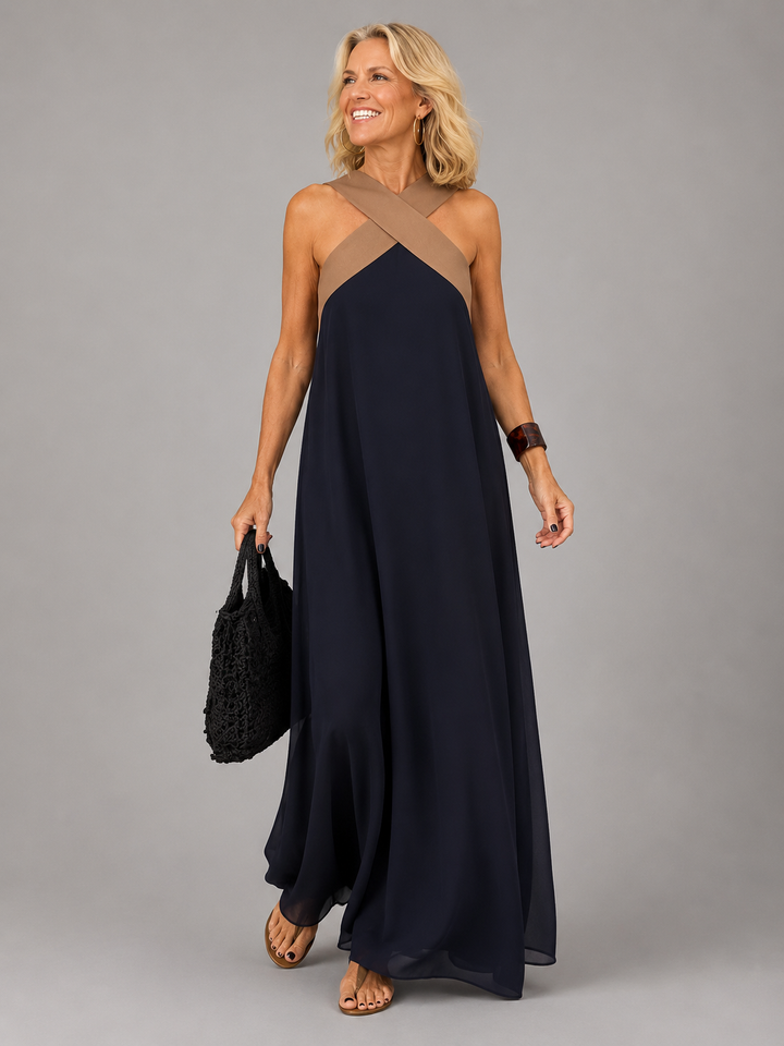 Aurora | Cross-Neck Maxi Dress