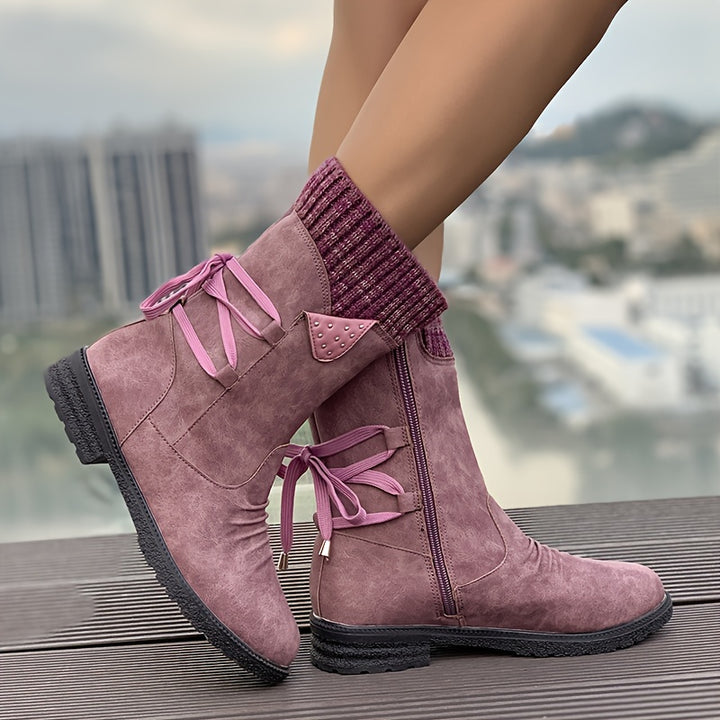 Dorothea | Cosy Lace-Up Mid-Calf Boots