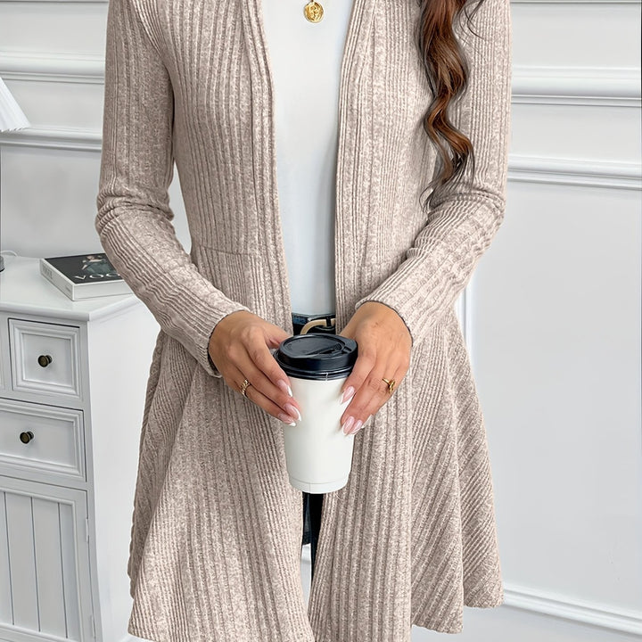 Helena | Ribbed Open-Front Cardigan
