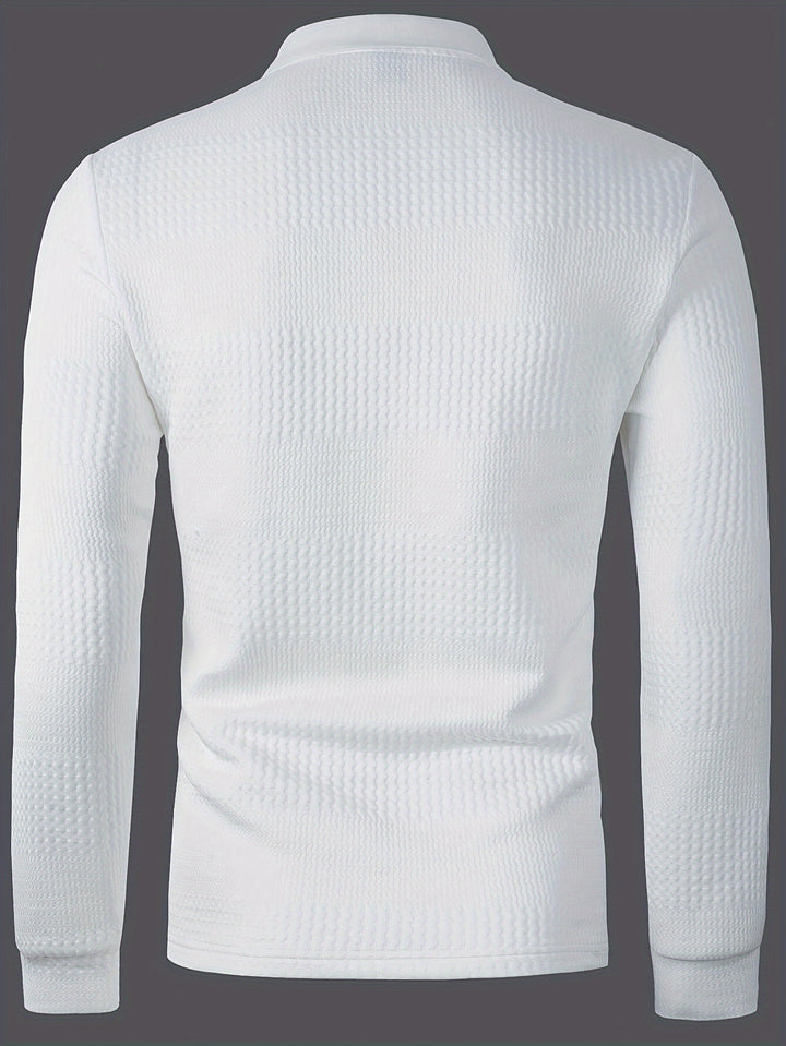 Lawrence | Textured Long Sleeve Polo Shirt