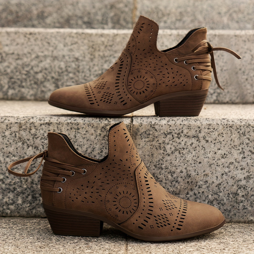 Matilda | Laser-Cut Ankle Boots