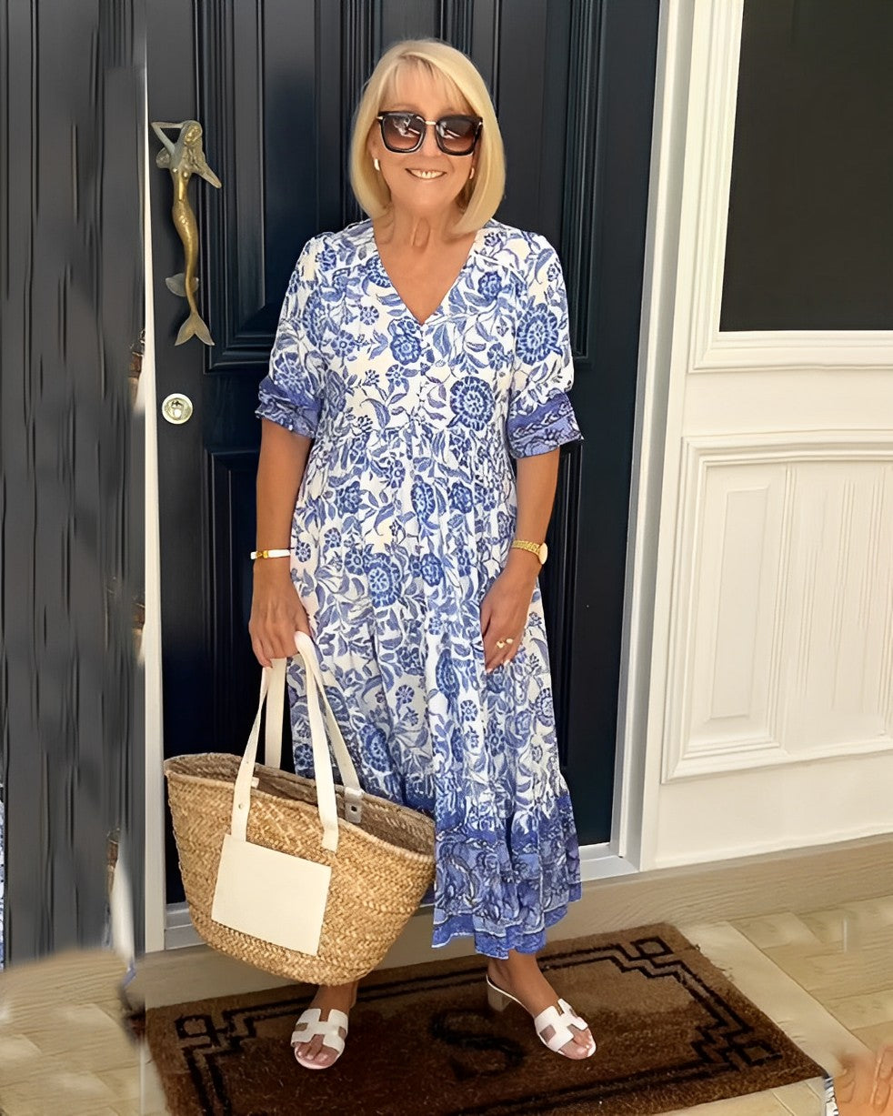 Penelope | Graceful V-Neck Floral Dress