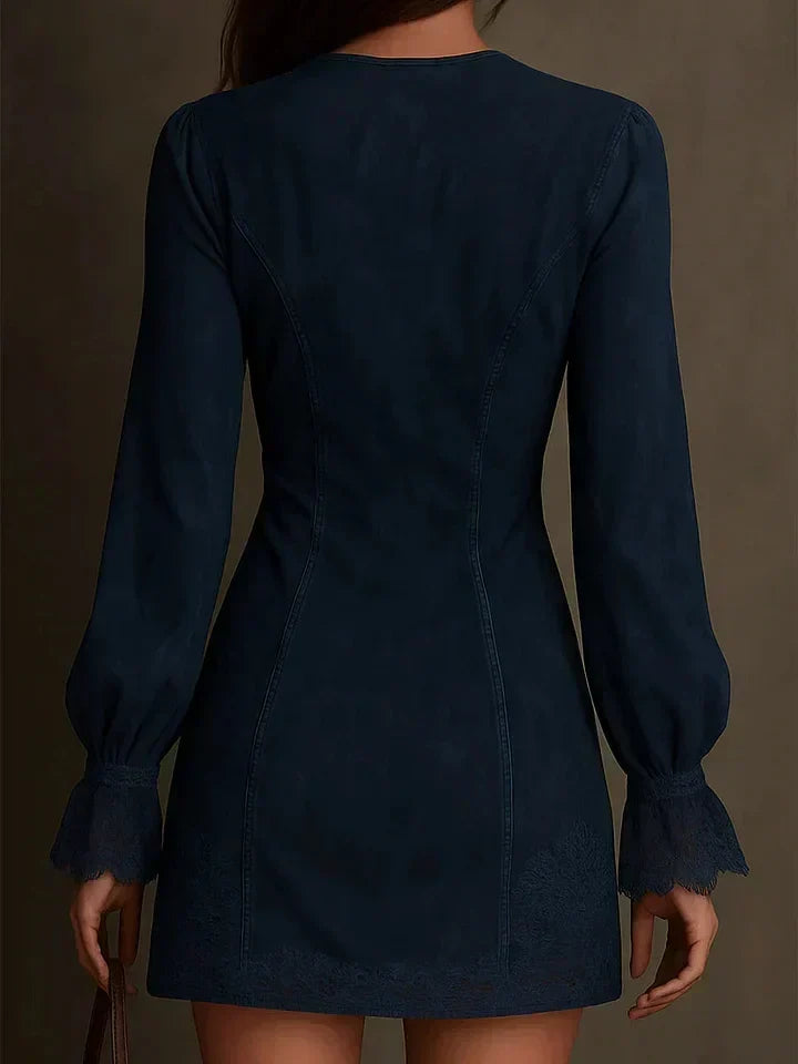 Bianca | Lace-Trimmed Zip-Front Dress