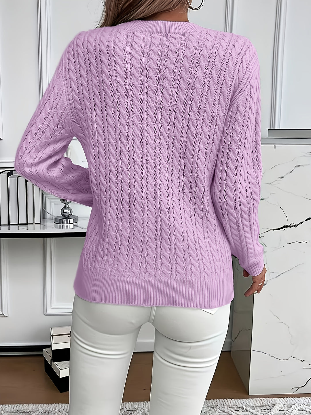 Maeve | Cable-Knit Round Neck Jumper