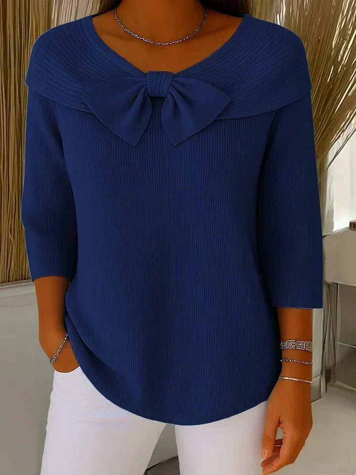 Blythe | Bow-Detail Round Neck Top