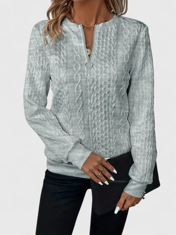 Celeste | Textured Quarter-Zip Sweater