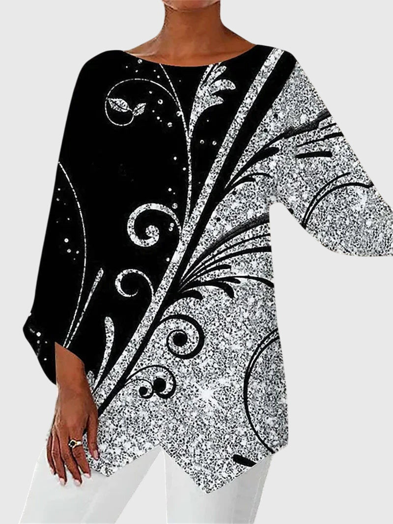 Roxanne | Shimmer Butterfly Long-Sleeve Top