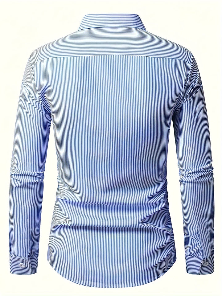 Harrington | Refined Striped Long Sleeve Shirt